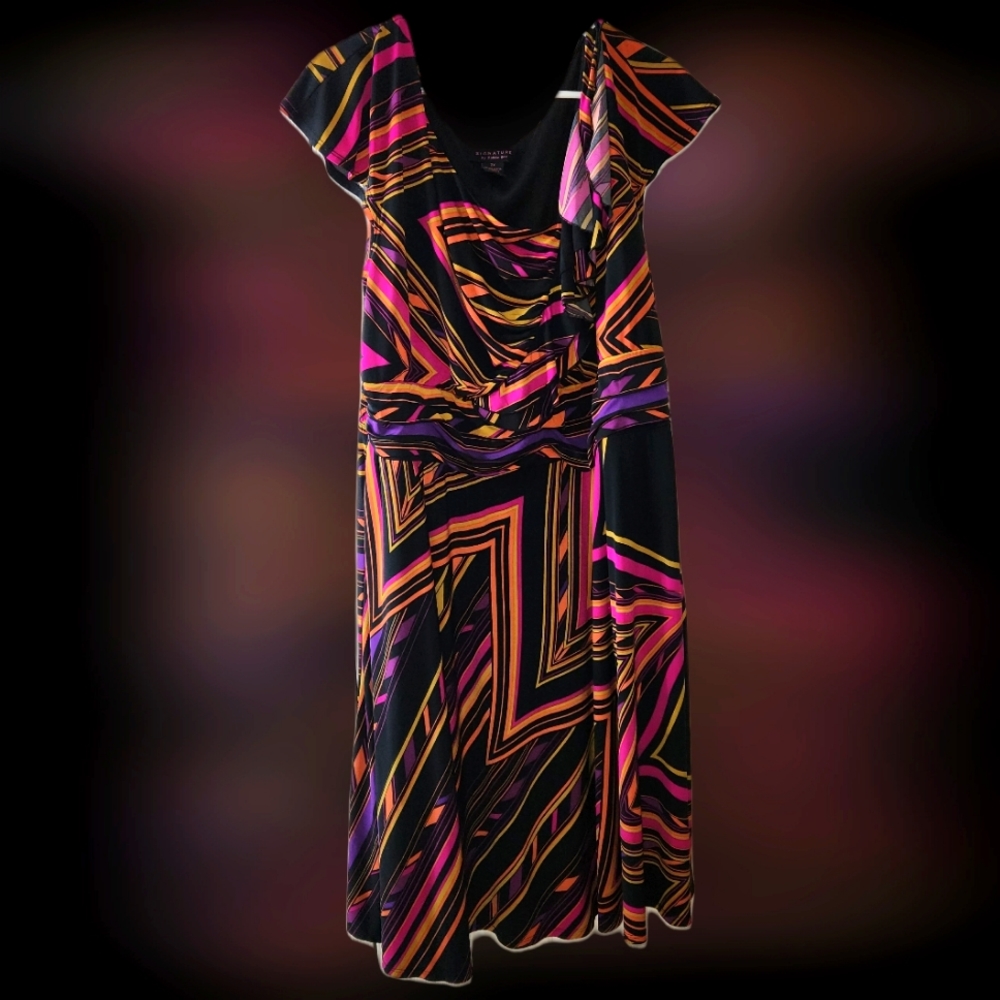 Multicolored Short Sleeved dress